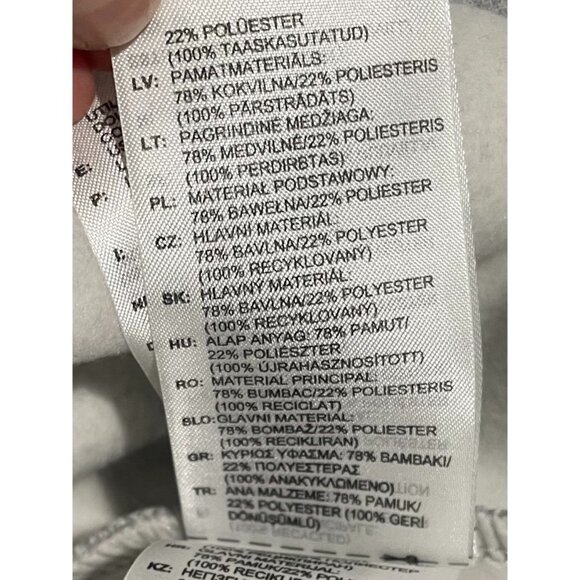 Adidas Gray Hooded Sweatshirt M Mens With White Stripes & Logo - Picture 14 of 16